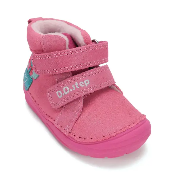 Ghete D.D Step fete, piele naturala, talpa flexibila, captuseala textila, fuchsia_A071-62882B-20_Pebebe