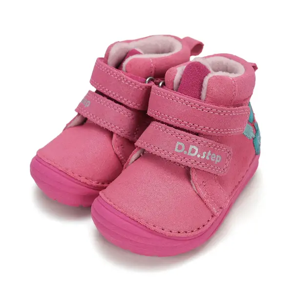 Ghete D.D Step fete, piele naturala, talpa flexibila, captuseala textila, fuchsia_A071-62882B-20_Pebebe