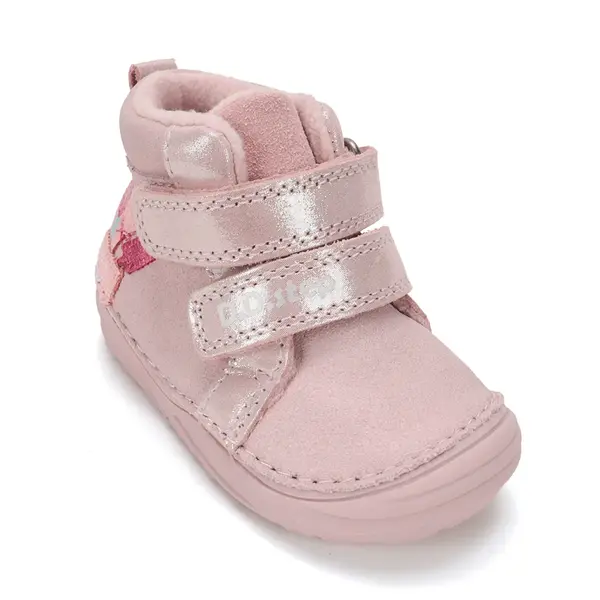 Ghete D.D Step fete, piele naturala, talpa flexibila, captuseala textila, roz_A071-62882-20_Pebebe