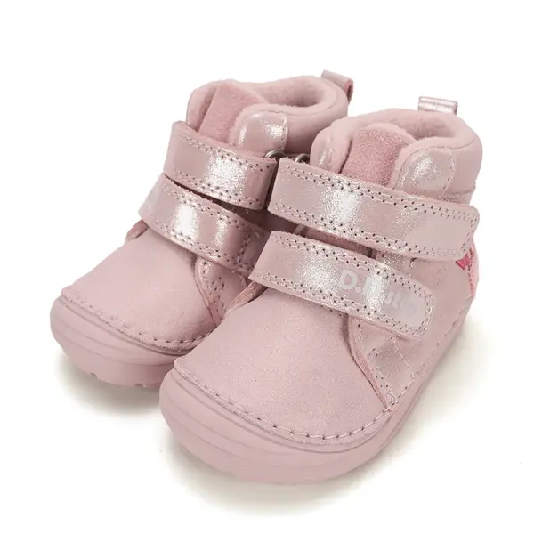 Ghete D.D Step fete, piele naturala, talpa flexibila, captuseala textila, roz_A071-62882-20_Pebebe