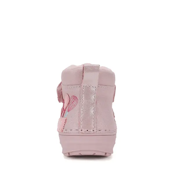Ghete D.D Step fete, piele naturala, talpa flexibila, captuseala textila, roz_A071-62882-20_Pebebe