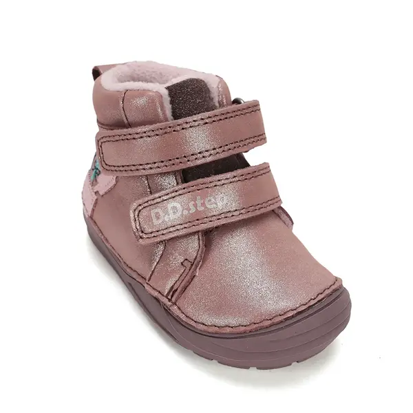 Ghete D.D Step fete, piele naturala, talpa flexibila, captuseala textila, roz sidef_A071-62882A-20_Pebebe