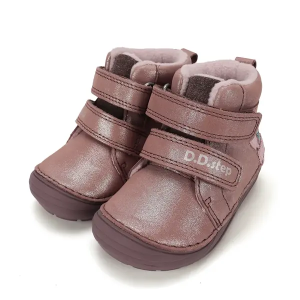 Ghete D.D Step fete, piele naturala, talpa flexibila, captuseala textila, roz sidef_A071-62882A-20_Pebebe