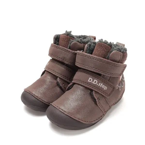 Ghete D.D Step copii, piele naturala, talpa flexibila, imblanite, cupru, model cu meduza_W015-62772-19_Pebebe