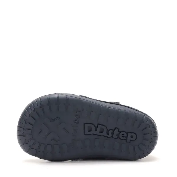 Ghete D.D Step fete, Barefoot, piele naturala, captuseala din blana, bleumarin sidef, emblema cu norisor_W070-62495D-20_Pebebe