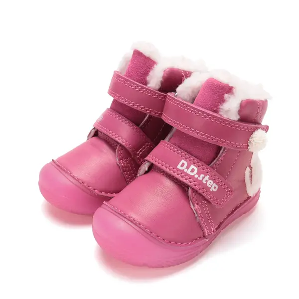 Ghete D.D Step fete, piele naturala, fluorescente, imblanite, fuchsia_W082-62935B-20_Pebebe