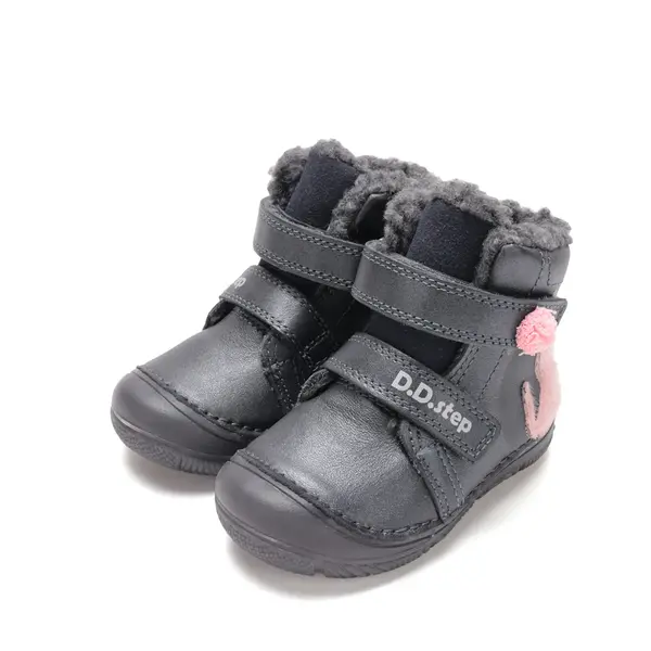 Ghete D.D Step fete, piele naturala, fluorescente, imblanite, gri_W082-62935AM-26_Pebebe