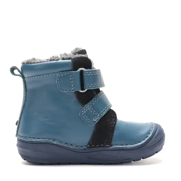 Ghete D.D. Step baieti, inalte, piele naturala, imblanite, albastru, model Pinguin_W071-62827-20_Pebebe