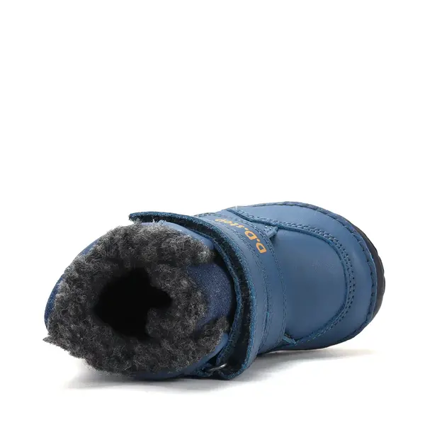 Ghete D.D.Step imblanite, baieti, piele naturala, talpa flexibila, albastru, model cu urs_W029-62556A-19_Pebebe