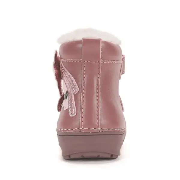 Ghete fete, inalte, piele naturala pentru fete, D.D.Step, imblanite, roz metalic, model unicorn_W071-62869B-23_Pebebe