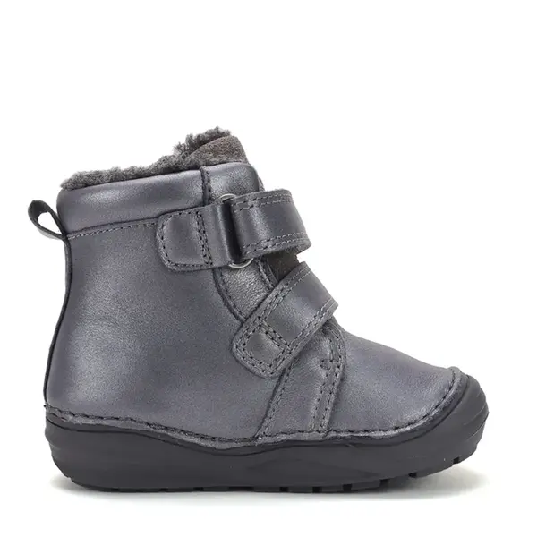 Ghete fete, inalte, piele naturala pentru fete, D.D.Step, imblanite, gri metalic, model unicorn_W071-62376-20_Pebebe