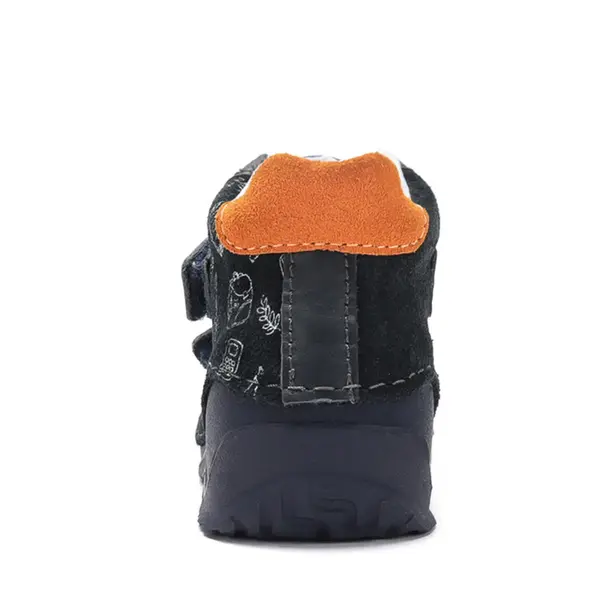 Ghete Ponte20 baieti, piele naturala, supinatie 5 mm, sustinere calcai, culoare bleumarin cu print_DA06-6-2507-22_Pebebe