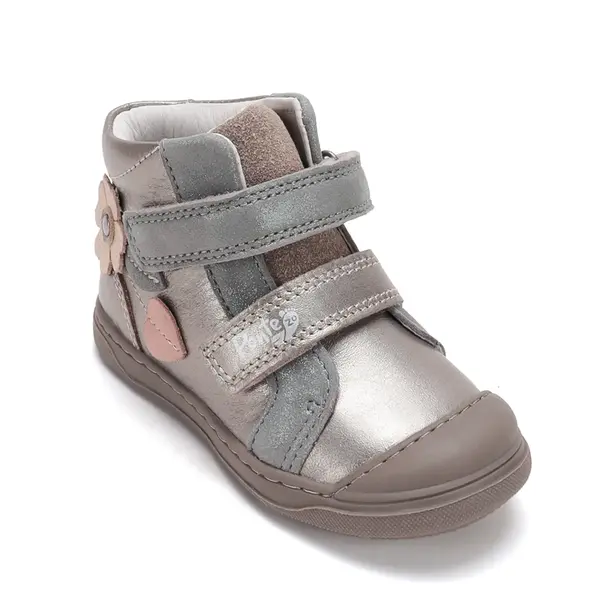 Ghete Ponte20 fete, piele naturala, supinatie 5 mm, sustinere calcai, culoare bronz, model cu flori_DA06-6-2892A-22_Pebebe