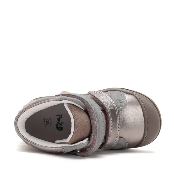 Ghete Ponte20 fete, piele naturala, supinatie 5 mm, sustinere calcai, culoare bronz, model cu flori_DA06-6-2892A-22_Pebebe