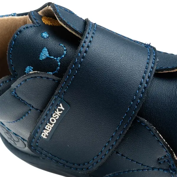 Pantofi primii pași baieti Pablosky, piele regenerată certificată, DUBAI, bleumarin_077020-19_Pebebe