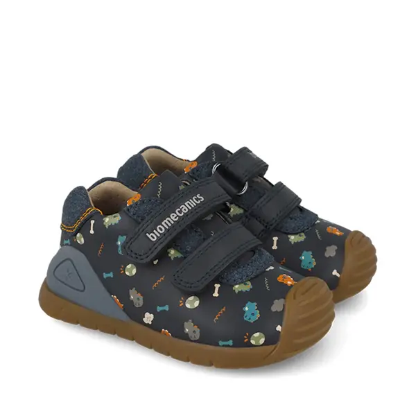 Pantofi Biomecanics baieti, piele naturala si material textil, Biogateo Casual, albastru_261129-A183-20_Pebebe