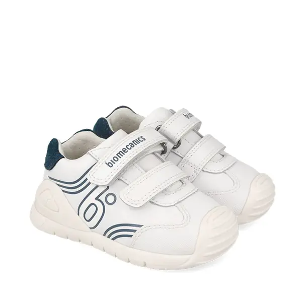 Pantofi Biomecanics copii, piele naturala si material textil, Biogateo Casual, alb_261130-B050-22_Pebebe