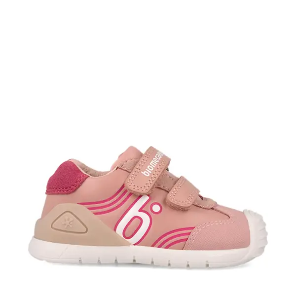Pantofi Biomecanics fete, piele naturala si material textil, Biogateo Casual, roz_261130-D193-20_Pebebe