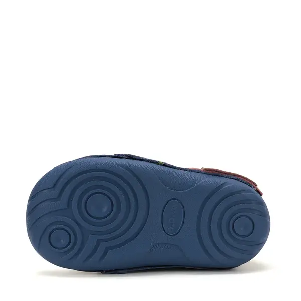 Pantofi D.D. Step baieti, primii pasi, piele naturala, talpa flexibila, albastru, model cu castor_S015-62748-19_Pebebe