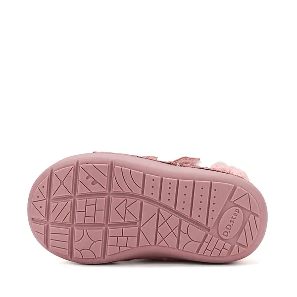Pantofi D.D.Step fete, piele naturală, primii pași, roz deschis, talpă flexibilă, model cu pisica_S066-62946B-20_Pebebe