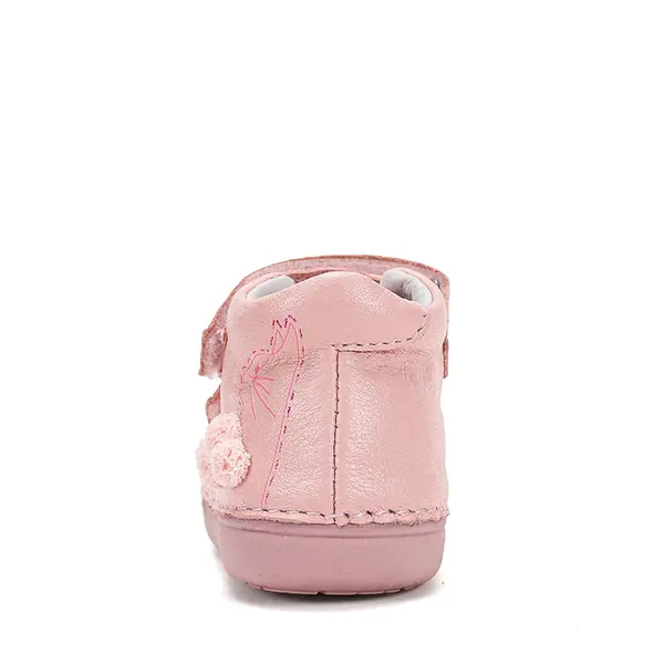 Pantofi D.D.Step fete, piele naturală, primii pași, roz deschis, talpă flexibilă, model cu pisica_S066-62946B-20_Pebebe