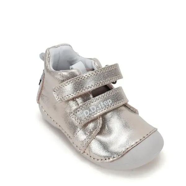 Pantofi D.D. Step fete, primii pasi, piele naturala, talpa flexibila, auriu cu zebra_S015-62120C-19_Pebebe