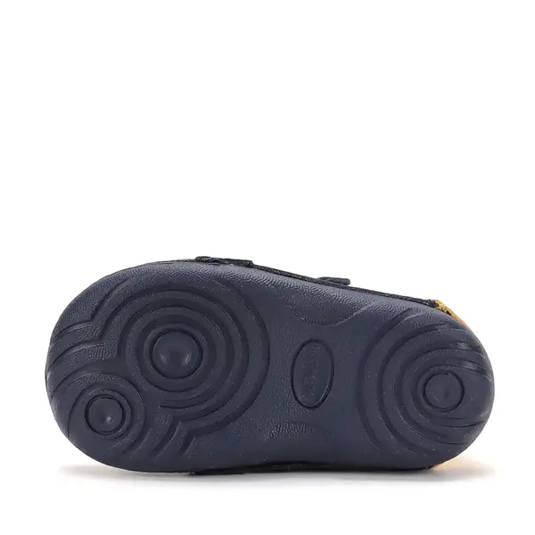 Pantofi D.D. Step fete, primii pasi, piele naturala, talpa flexibila, bleumarin cu broscuta_S015-62120-19_Pebebe