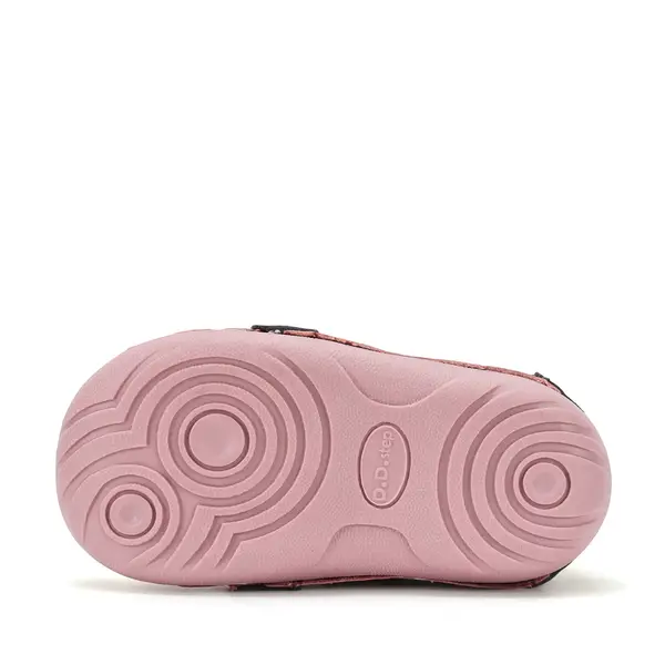 Pantofi D.D. Step fete, primii pasi, piele naturala, talpa flexibila, roz cu urs Koala_S015-62120D-20_Pebebe