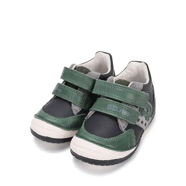 Pantofi DD Step baieti, piele naturală, cu suținere, talpa flexibila, bleumarin verde_S038-62241A-19_Pebebe