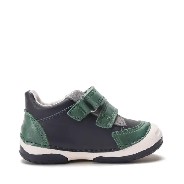 Pantofi DD Step baieti, piele naturală, cu suținere, talpa flexibila, bleumarin verde_S038-62241A-19_Pebebe