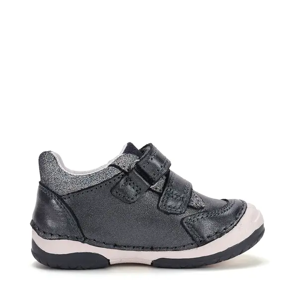 Pantofi DD Step fete, piele naturală, cu suținere, talpa flexibila, gri sidef_S038-62241C-19_Pebebe