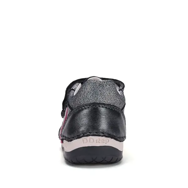 Pantofi DD Step fete, piele naturală, cu suținere, talpa flexibila, gri sidef_S038-62241C-19_Pebebe