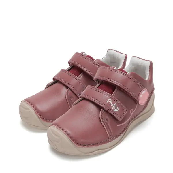 Pantofi din piele naturala cu supinatie pentru fete, Ponte20, roz inchis_DA03-6-2289A-23_Pebebe