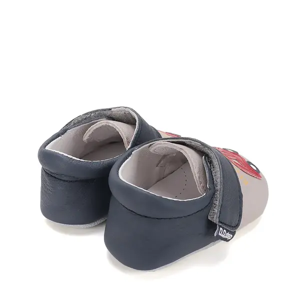 Pantofi primii pasi, interior, piele naturala, gri, masinuta, D.D. Step_K1596-62257-18/19_Pebebe