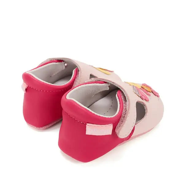 Pantofi primii pasi, interior, piele naturala, roz deschis, puisor, D.D. Step_K1596-62101-18/19_Pebebe