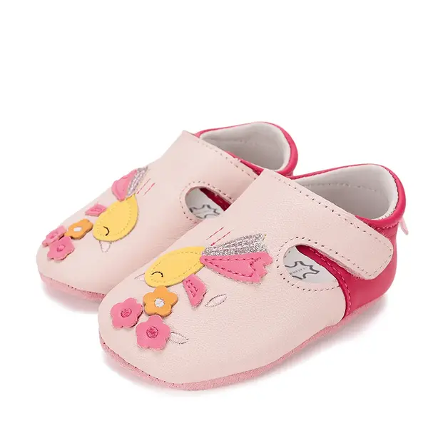 Pantofi primii pasi, interior, piele naturala, roz deschis, puisor, D.D. Step_K1596-62101-18/19_Pebebe