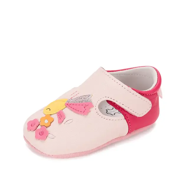 Pantofi primii pasi, interior, piele naturala, roz deschis, puisor, D.D. Step_K1596-62101-18/19_Pebebe