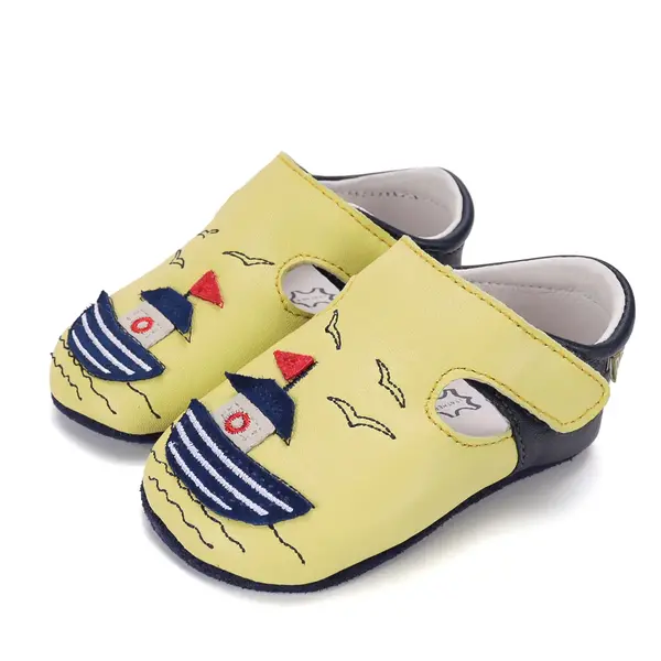 Pantofi primii pasi, interior, piele naturala, verde, barcuta, D.D. Step_K1596-62763-18/19_Pebebe