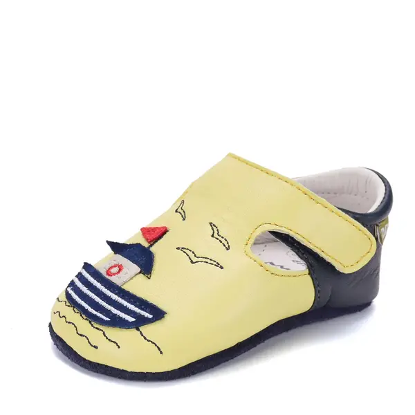 Pantofi primii pasi, interior, piele naturala, verde, barcuta, D.D. Step_K1596-62763-18/19_Pebebe