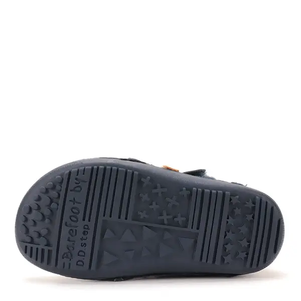Ghete barefooot D.D Step baieti, piele naturala, reflectorizante, talpa felxibilă, bleumarin_W063-62643AM-25_Pebebe