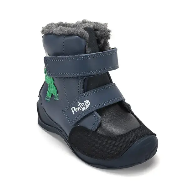 Ghete cu supinatie baieti, piele naturala, talpa ferma, captuseala blana ecologica, maro, Bleumarin_DA07-6-2798-23_Pebebe