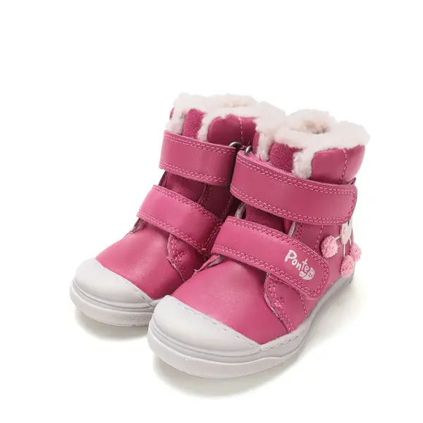 Ghete cu supinatie, fete, piele naturala, talpa ferma, captuseala blana ecologica, fuchsia, Ponte20_DA07-6-2437-22_Pebebe