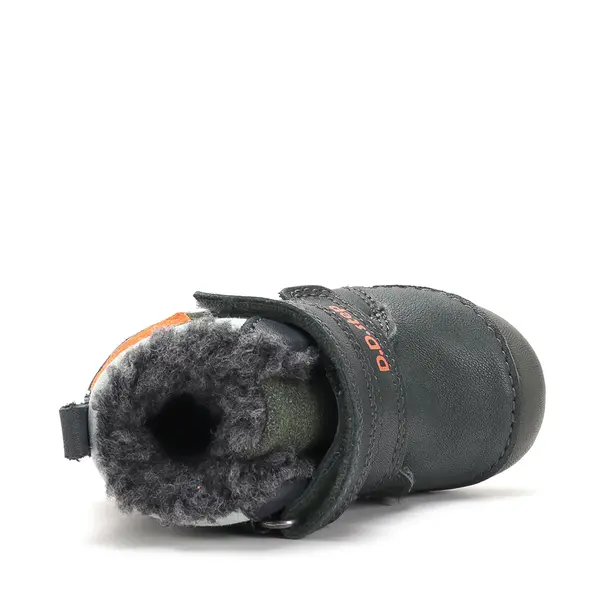 Ghete D.D Step baieti, piele naturala, talpa flexibila, imblanite, verde uscat, model cu excavator_W015-62928A-19_Pebebe