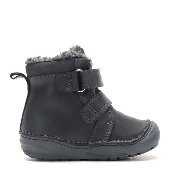 Ghete D.D.Step baieti, inalte, piele naturala, imblanite, negru, model masina pompieri_W071-62477B-20_Pebebe
