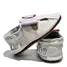 Sandale din piele moale gri cu fundita mov- PL009-gri-29-By Pebebe