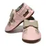 Sandale roz din piele moale cu fundita gri, decupate- PL002-roz-29-By Pebebe