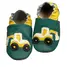 Papucei de interior din piele naturala, cu excavator, verde, Babice- BA-200-24/25-Babice