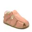 Sandale din piele naturală  cu scai și talpă din cauciuc flexibil, somon, LUY- RO-12-somon-19-By Pebebe