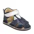 Sandale din piele naturala, priimii pasi, talpa flexibila, bleumarin alb- RO-101-1-22-By Pebebe