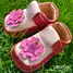 Pantofi barefoot copii, piele naturala, talpa flexibila, floare- RO-16-12-24-By Pebebe